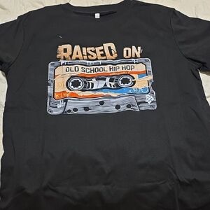 Black Raised On Old School Hip Hop T-Shirt